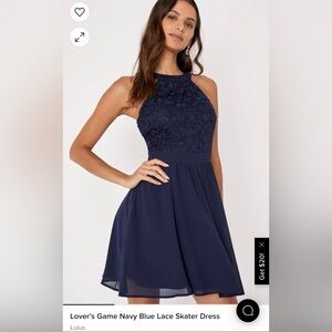 Lulus Navy Blue SkaterDress (S)